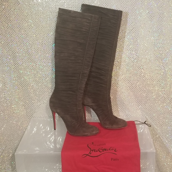 Christian Louboutin Shoes - Louboutin Vivas Dine Suede Ruched Knee High Boots sz 39